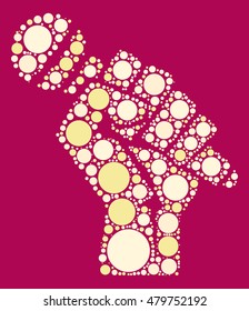 mic hand shape vector design by color point