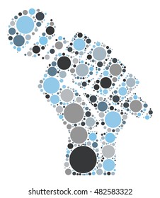 mic hand shape vector design by color point