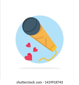 Mic, Hearts, Love, Loving, Wedding Abstract Circle Background Flat color Icon