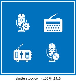 mic icon. 4 mic vector set. radio and microphone icons for web and design about mic theme