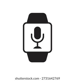 Mic icon for audio input on digital wrist watch