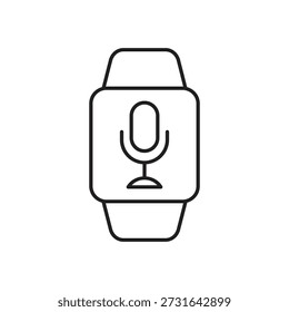Mic icon for audio input on digital wrist watch