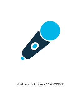 Mic icon colored symbol. Premium quality isolated microphone element in trendy style.