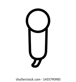 Mic icon design template logo , micophone cummunication emblem isolated illustration , outline solid background white