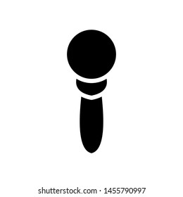 Mic icon design template logo , micophone cummunication emblem isolated illustration , outline solid background white