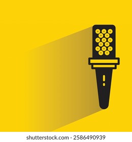 mic icon with drop shadow on yellow background