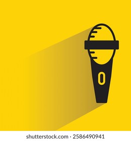 mic icon with drop shadow on yellow background