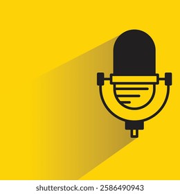 mic icon with drop shadow on yellow background