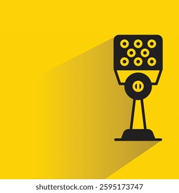 mic icon with drop shadow on yellow background