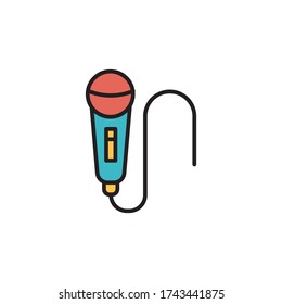 mic icon filled outline vector color design. isolated on white background
