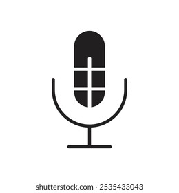 Mic icon Flat line illustration