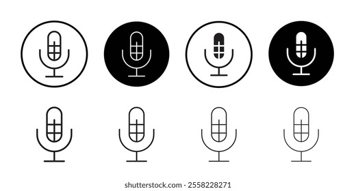 Mic icon Flat line illustration