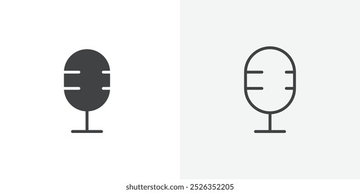 Mic icon flat and simple set design