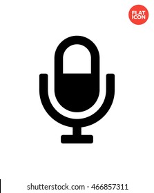 Mic Icon Flat Style Isolated Vector Illustration