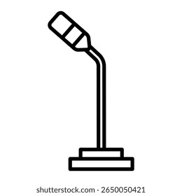 ícone de microfone liso delinear arte logotipo