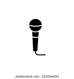 Diseño de estilo de glifo de icono de micrófono. Ilustración vectorial de micrófono. aislado de fondo blanco.