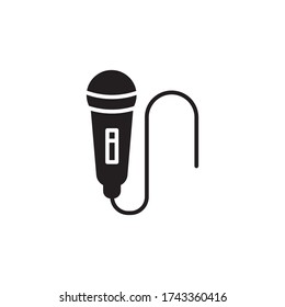 mic icon glyph vector. isolated on white background
