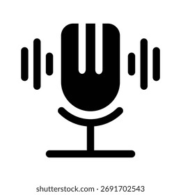 Modelo de design de vetor de ilustração de ícone de microfone