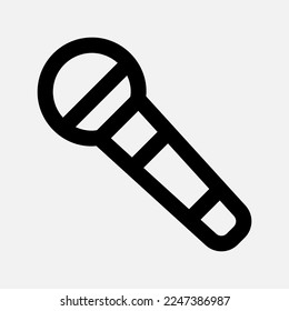 Mic icon in line style about multimedia, use for website mobile app presentation