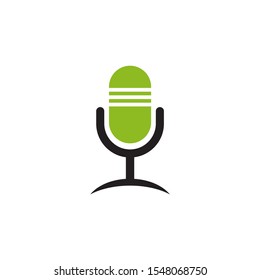 Mic icon logo design vector illustration template