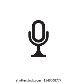 Mic icon logo design vector illustration template