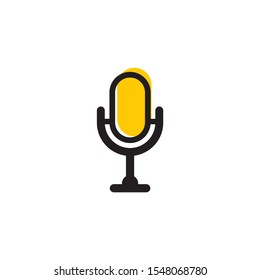 Mic icon logo design vector illustration template