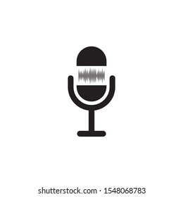 Mic Icon Logo Design Vector Illustration Template