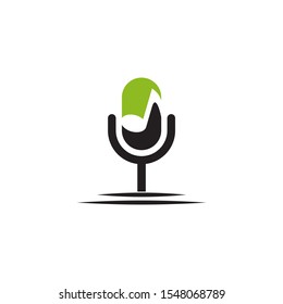 Mic icon logo design vector illustration template