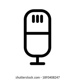 Mic icon or logo isolated sign symbol vector illustration - high quality black style vector icons
