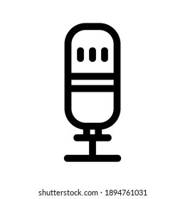 Icono de micrófono o logotipo símbolo de signo aislado ilustración vectorial - iconos vectoriales de estilo negro de alta calidad

