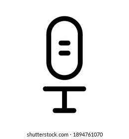 Icono de micrófono o logotipo símbolo de signo aislado ilustración vectorial - iconos vectoriales de estilo negro de alta calidad
