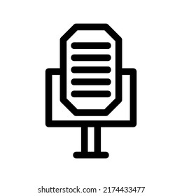 Icono de micrófono o logotipo símbolo de signo aislado ilustración vectorial - iconos vectoriales de estilo negro de alta calidad
