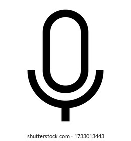 Mic icon. Microphone icon line style isolated on white background.
