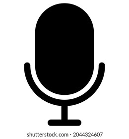 Mic icon. Microphone symbol. Audio pictogram. Music symbol in black