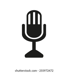 The mic icon. Microphone symbol. Flat Vector illustration