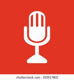 The mic icon. Microphone symbol. Flat Vector illustration