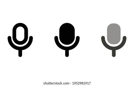 icono de micrófono, vector de micrófono, símbolo de audio con varios estilos