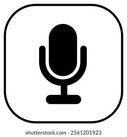 Mic icon. modern microphone icons, featuring both muted and active states. Perfect for apps, websites, and presentations. Vector Illustration concept