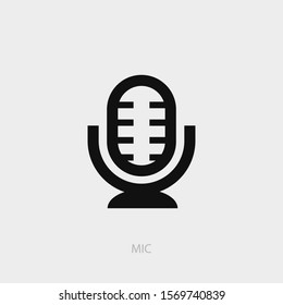 Mic icon. New trendy mic vector illustration symbol.
