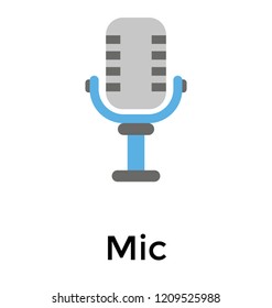 Mic icon on white background