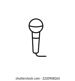 Mic icon outline style design. Mic vector illustration. isolated on white background.