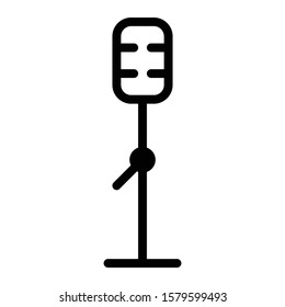 mic icon outline vector design