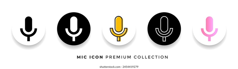 Mic icon premium vector collection on a white background. Simple element illustration from Hardware concept. Karaoke microphone icon. Broadcast mic sign. radio icon, Microphone Icon. Mic sign. podcast