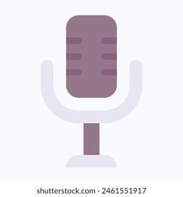 Mic Icon, Record Microphone, Microphone For Web Site. Microphone For Mobile Apps, Microphone, Sound Concept Icon, Flat Style Isolated Vector Icon.