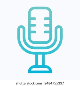 Mic Icon, Record Microphone, Microphone For Web Site. Microphone For Mobile Apps, Microphone, Sound Concept Icon, Isolated Lineal Gradient Vector Icon.