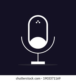 Mic icon mic recording icon isolated flat design vector illustration.