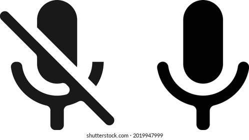conjunto de iconos de micrófono. Colección de logotipo de esquema negro de alta calidad para diseño de sitios web y aplicaciones de modo oscuro móvil. Ilustración del vector sobre fondo blanco