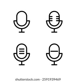 Mic icon set. Microphone icon.