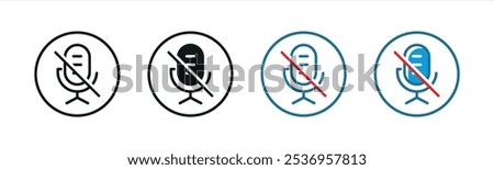 mic icon set. mic off, mic mute icon. vector illustration