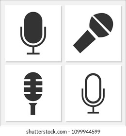 Mic Icon Set Vector Design